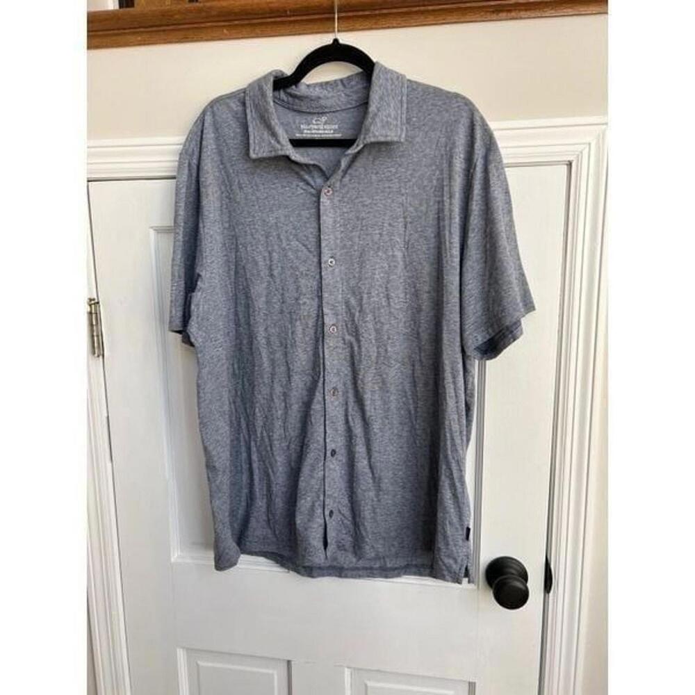 Vineyard Vines Shirt Mens XL Blue Edgartown Polo Stretch Whale